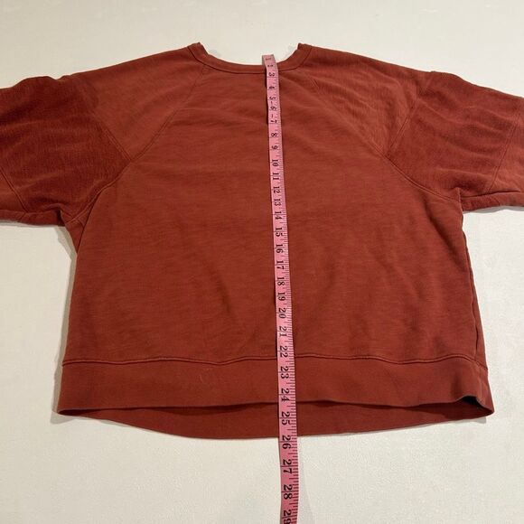 Madewell MWL Pullover Sweatshirt Rust Red Slouchy Raglan Sleeve Top Size M - Picture 10 of 14